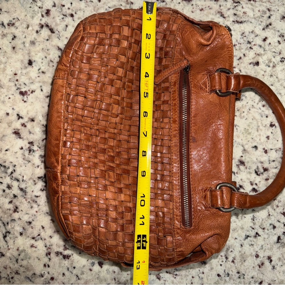 Vilenca Holland Woven Genuine Leather Hand Bag Purse Satchel Brown - Picture 10 of 16